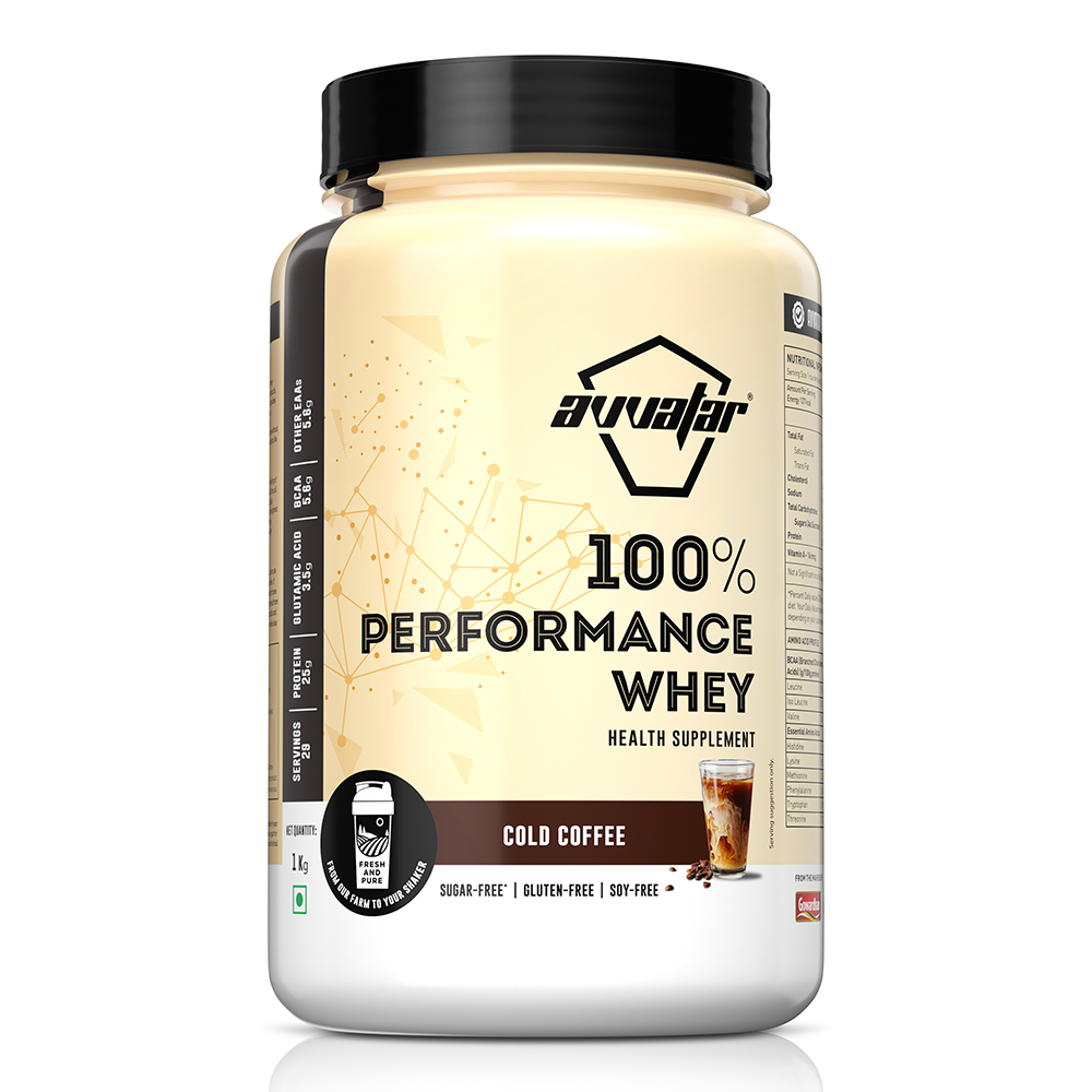 Enjoy the rich flavor of Belgian Chocolate in our 1 kg Performance whey protein powder. Elevate your workouts with Avvatar's irresistible offering. Order now!