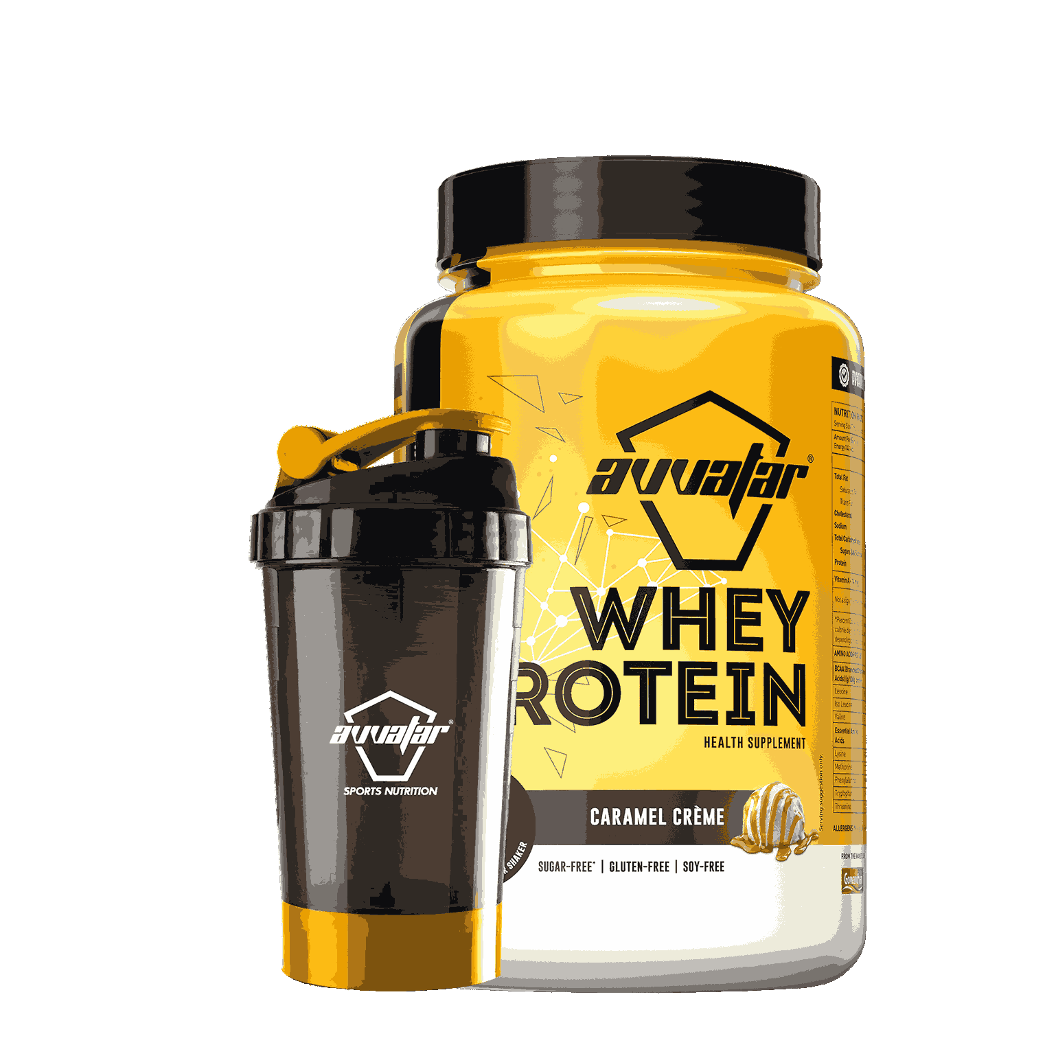 Boost your gains with Avvatar Caramel Crème whey protein. Order now and enjoy the delicious flavor in a 1 kg pack. Fuel your fitness journey today with Avvatar!