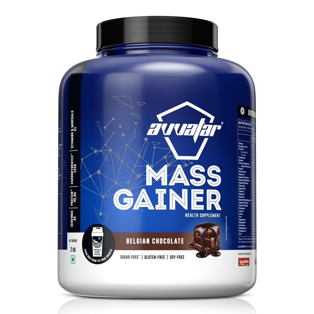 Avvatar Mass Gainer protein powder is the ultimate weight gain product for mass building. Now available in Belgian Chocolate flavour. Order yours today!