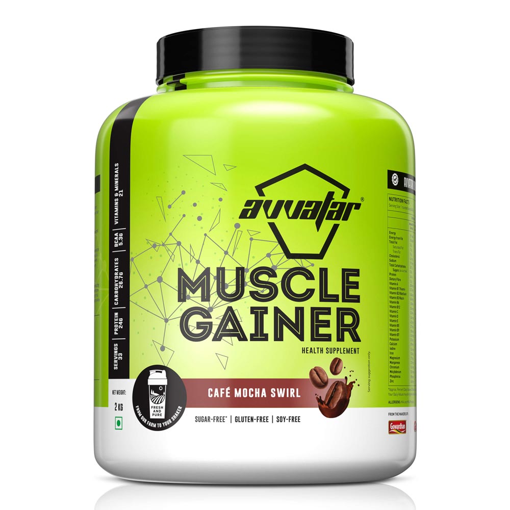 Buy our Café Mocha 2 kg Bulk Gainer powder to bring out your muscle growth. Take it before your workouts to make incredible body gains. Order gym protein powder.