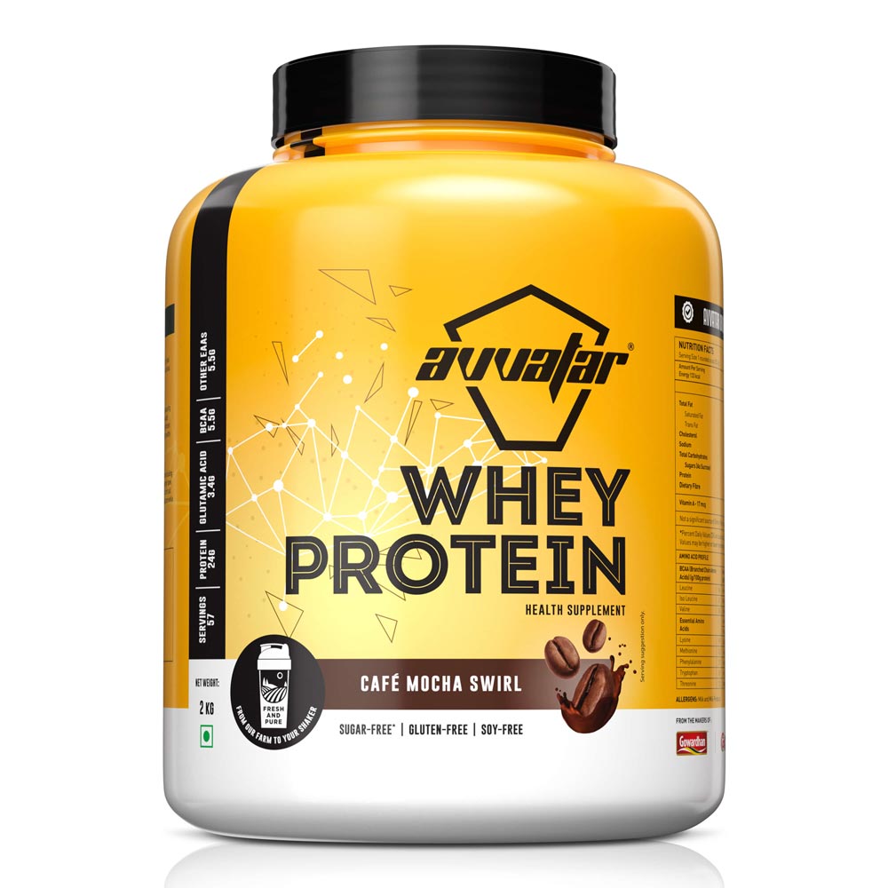 Order the best Café Mocha Swirl flavored whey protein from Avvatar. Rich, creamy, and packed with nutrients, it will help you achieve your fitness goals.